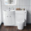 NES Home 1100mm LH White Basin Vanity Flat Pack WC Unit, Modern BTW Toilet  Dene 2
