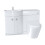 NES Home 1100mm LH White Basin Vanity Flat Pack WC Unit, Modern BTW Toilet  Dene 7