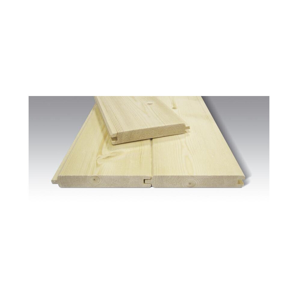 Softwood Pine Tongue and Groove V Jointed Cladding (L) 4.2m (W) 121mm (T) 12mm Pack of 8 pieces