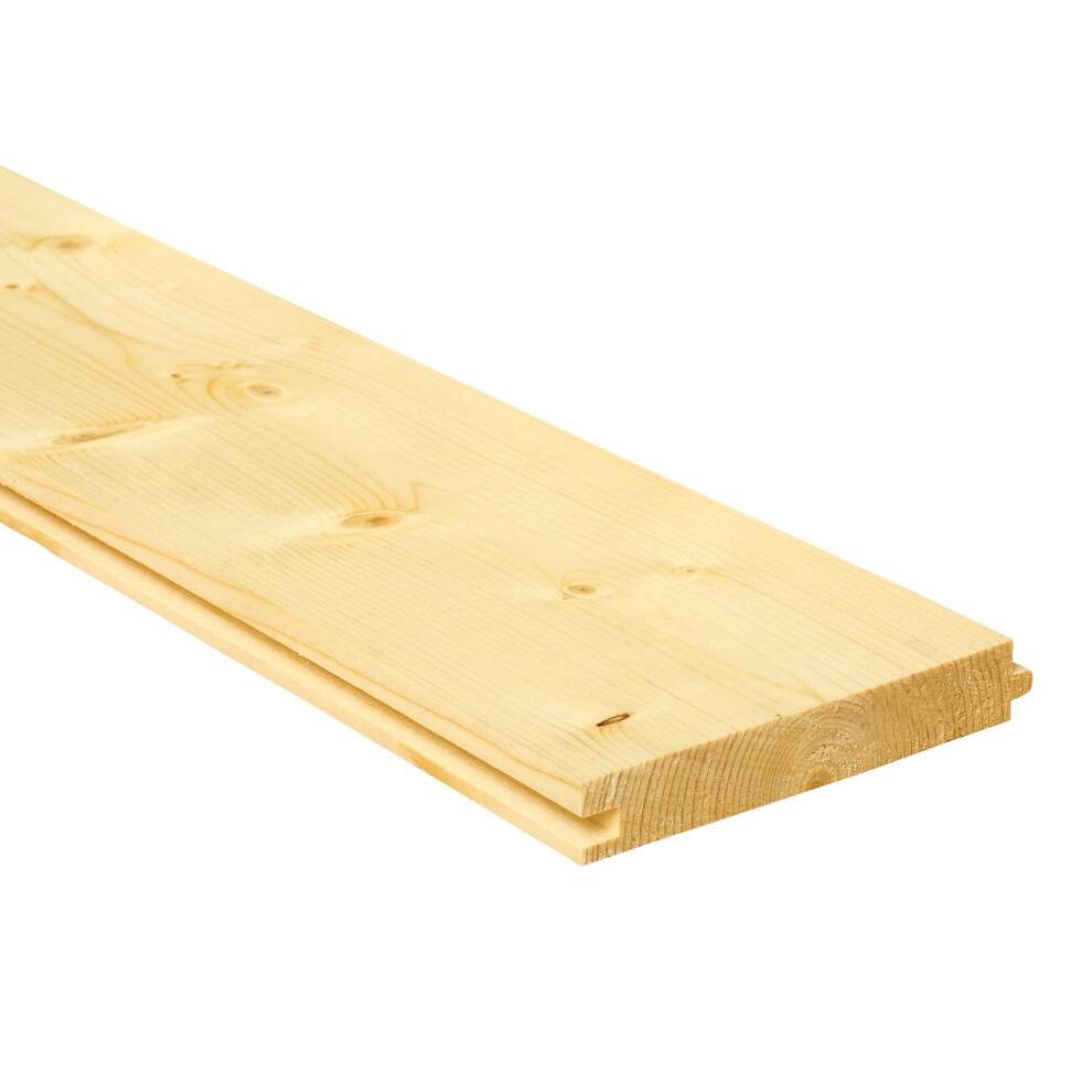 Whitewood Spruce Floorboard Tongue and Groove (L) 3.0m (W) 120mm (T) 18mm Pack of 5 pieces