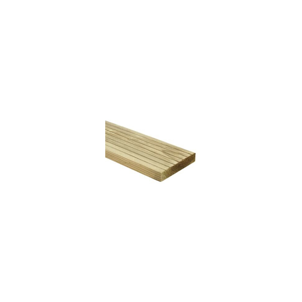 Green Treated UC3 Softwood Decking Smooth and Reeded Bulk 32x150 Actual (L) 3m (W) 145mm (T) 28mm Pack of 20 pieces