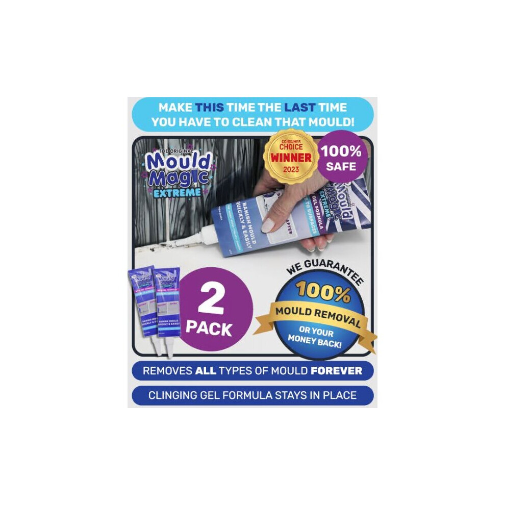 2 X Mould Magic Extreme Gel Formula 120G Tubes Eco Friendly Taps Sinks