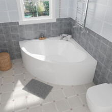 (1350 x 1350mm) Aquariss Modern Corner Acyrlic Bath Back to Wall Bathtub White