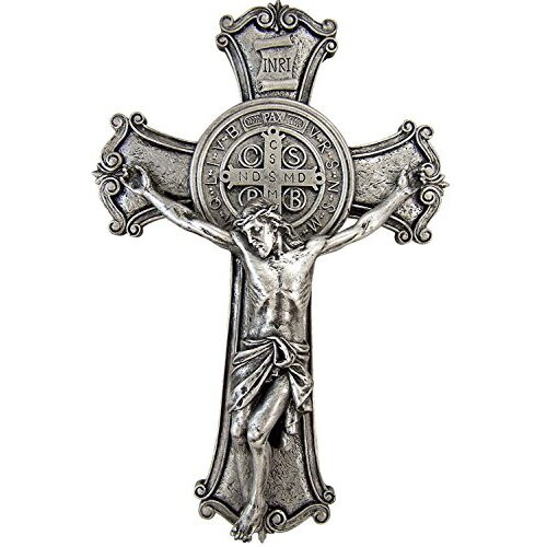 Roman Joseph Studio 10.25 Inch Tall ST Benedict Silver Crucifix