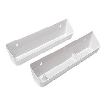 Aiwaiufu Kchensple-Fronttabletts, Tip-Out-Tablett-Set, 35,6 cm, Polymer-Kunststoff, Wei (2 Stck)