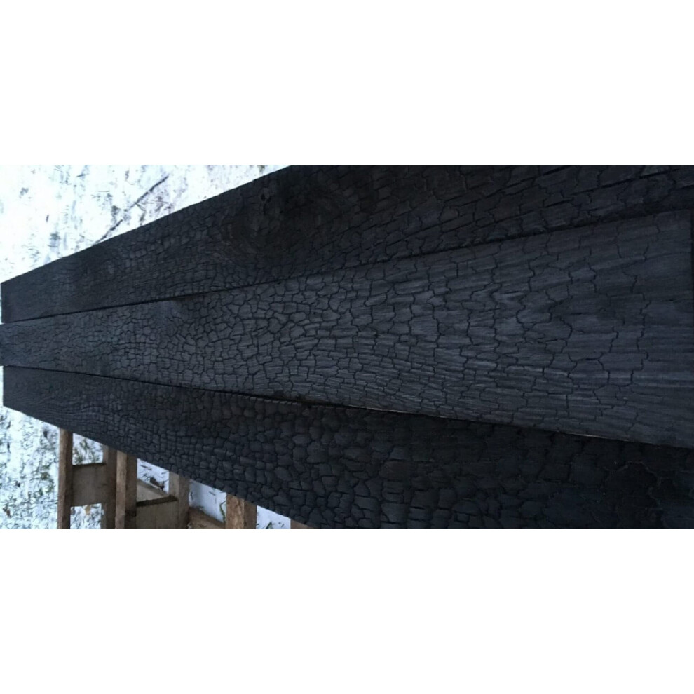 Deep Charred Austrian Larch Cladding Square Boarding Bulk (L) 4M (W) 145Mm (T) 21Mm Pack Of 70 Pieces 5060631263842