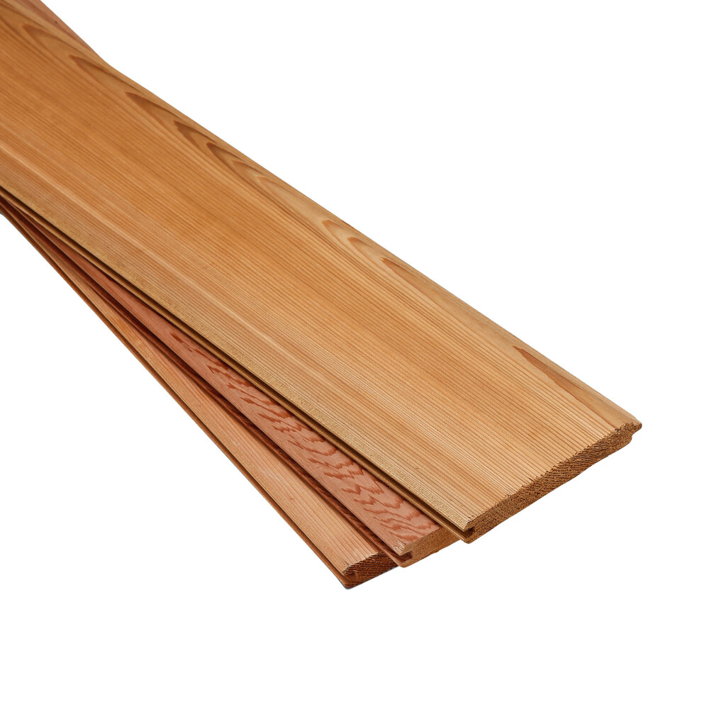 Premium Canadian Western Red Cedar 4X1 V Jointed Tongue And Groove Actual (L) 2.44M (W) 94Mm (T) 18Mm Pack Of 6 Pieces 5060631263576