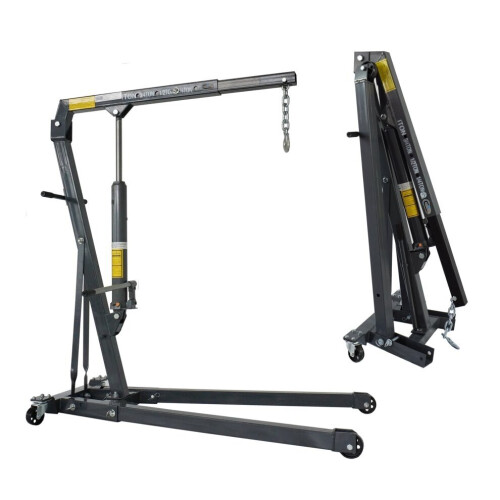 SwitZer 1 Ton Tonne Engine Crane Stand Hoist lift Jack Hydraulic Folding Grey