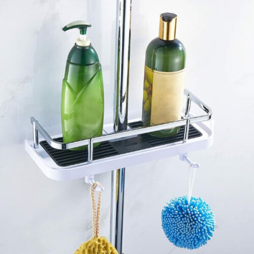 Adjustable Shower Shelf, Bathroom Storage Basket Hose Mounted 2