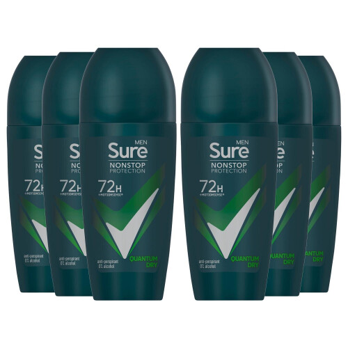 Sure (Buy 6 - Quantum Dry) Sure Men Antiperspirant Deodorant - 50ml