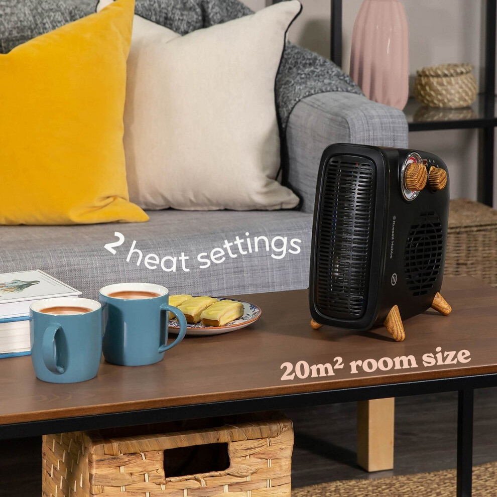Russell Hobbs Scandi Wood / Vertical & Horizontal 1.8Kw Heater Black