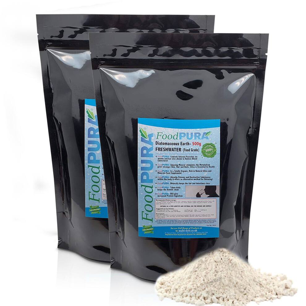 FoodPURA 1KG CODEX FOOD Grade Diatomaceous Earth DE Powder