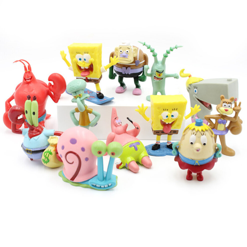 Xurikcoo 12Pcs Spongebob Patrick Cartoon Figures Toys