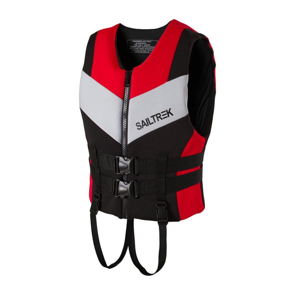 (Red, L(55-65KG)) Neoprene Life Jacket Adult Life Vest Water Sports Fishing Vest Kayaking Boating Swimming