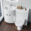 NES Home 1100mm Gloss White Basin Vanity Flat Pack Bathroom, WC Unit, BTW Toilet | Dene 3