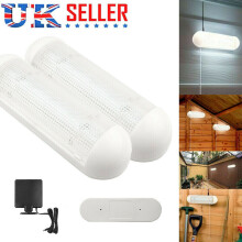 2x Solar Powered LED Light Rechargeable Garage Shed Light Garden