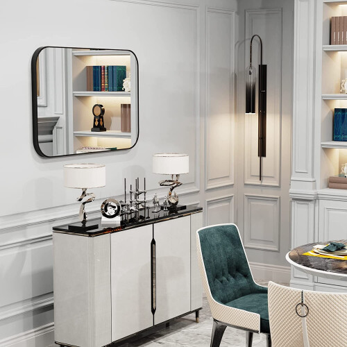 (Rectangular?900*600mm?) Modern Metal Framed Vanity Decorative Mirror 2