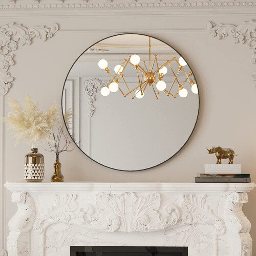 (Round (800mm)) Modern Metal Framed Vanity Decorative Mirror 2