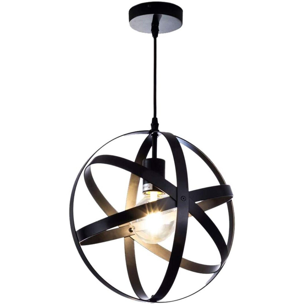 Black Industrial Ceiling Lights  Fitting Round Pendant Lighting Ceiling Retro Chandeliers Ceiling Light For Living Room Hallway Kitchen Bedroom