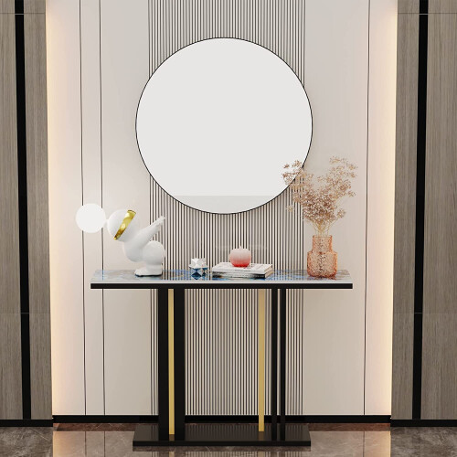 (Round (800mm)) Modern Metal Framed Vanity Decorative Mirror 1