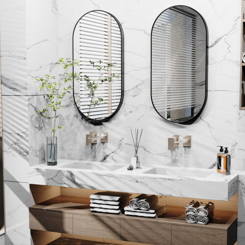 (Rectangular?1000*500mm?) Modern Metal Framed Vanity Decorative Mirror 2
