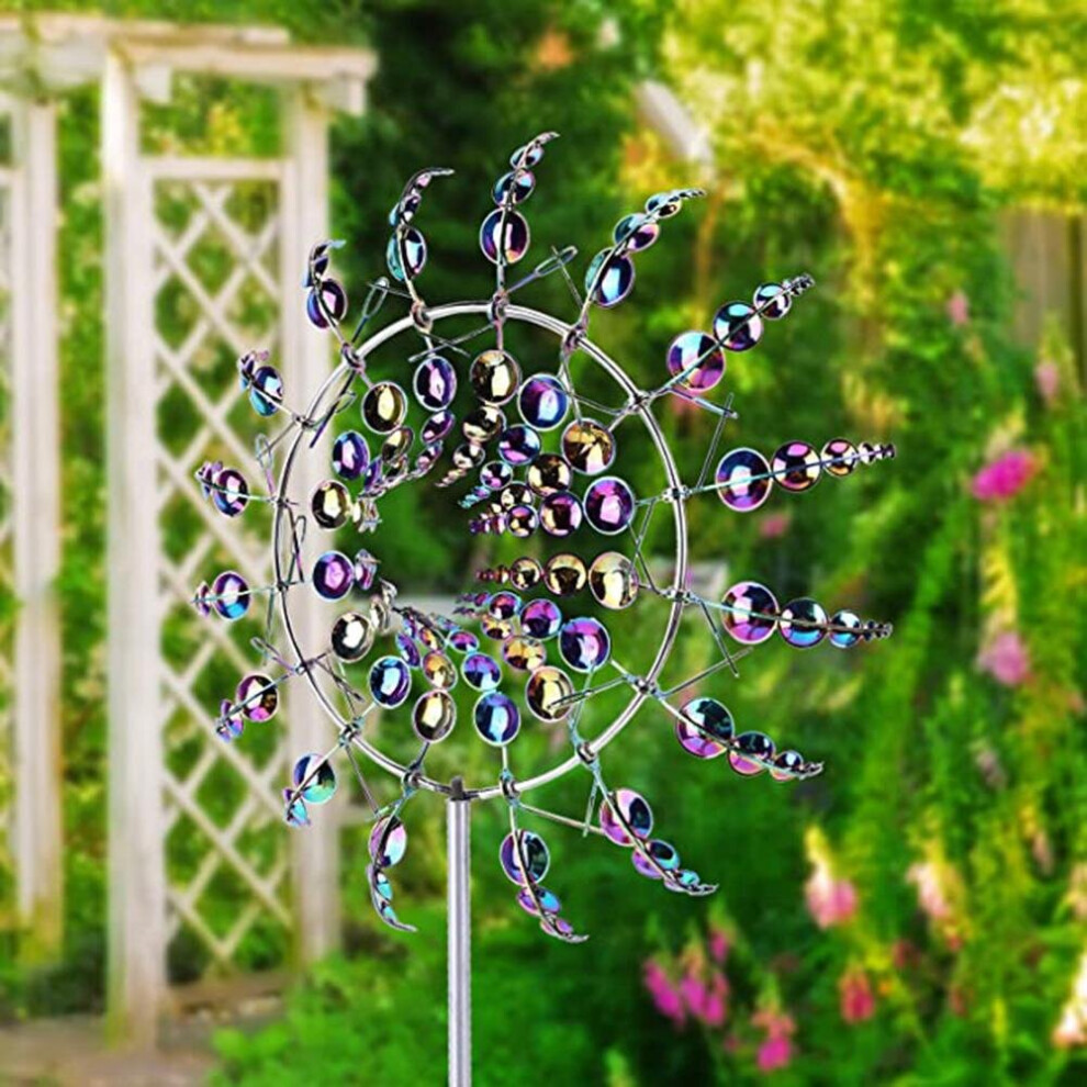 (NO.02) Unique and Magical Metal Windmill, 3D Wind Power Metal Wind Rotating Windmill