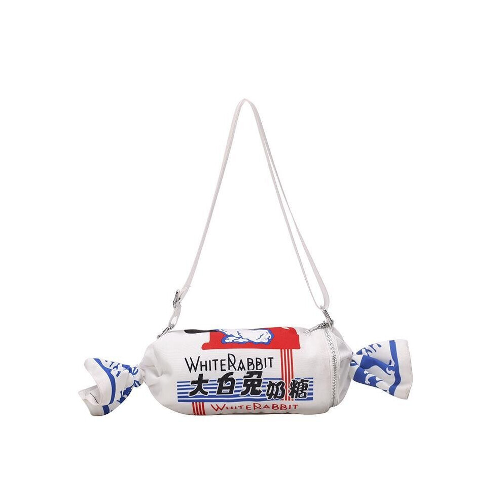 Big White Rabbit Milk Candy Print Bag Shoulder Cartoon Canvas Bag Crossbody Bag