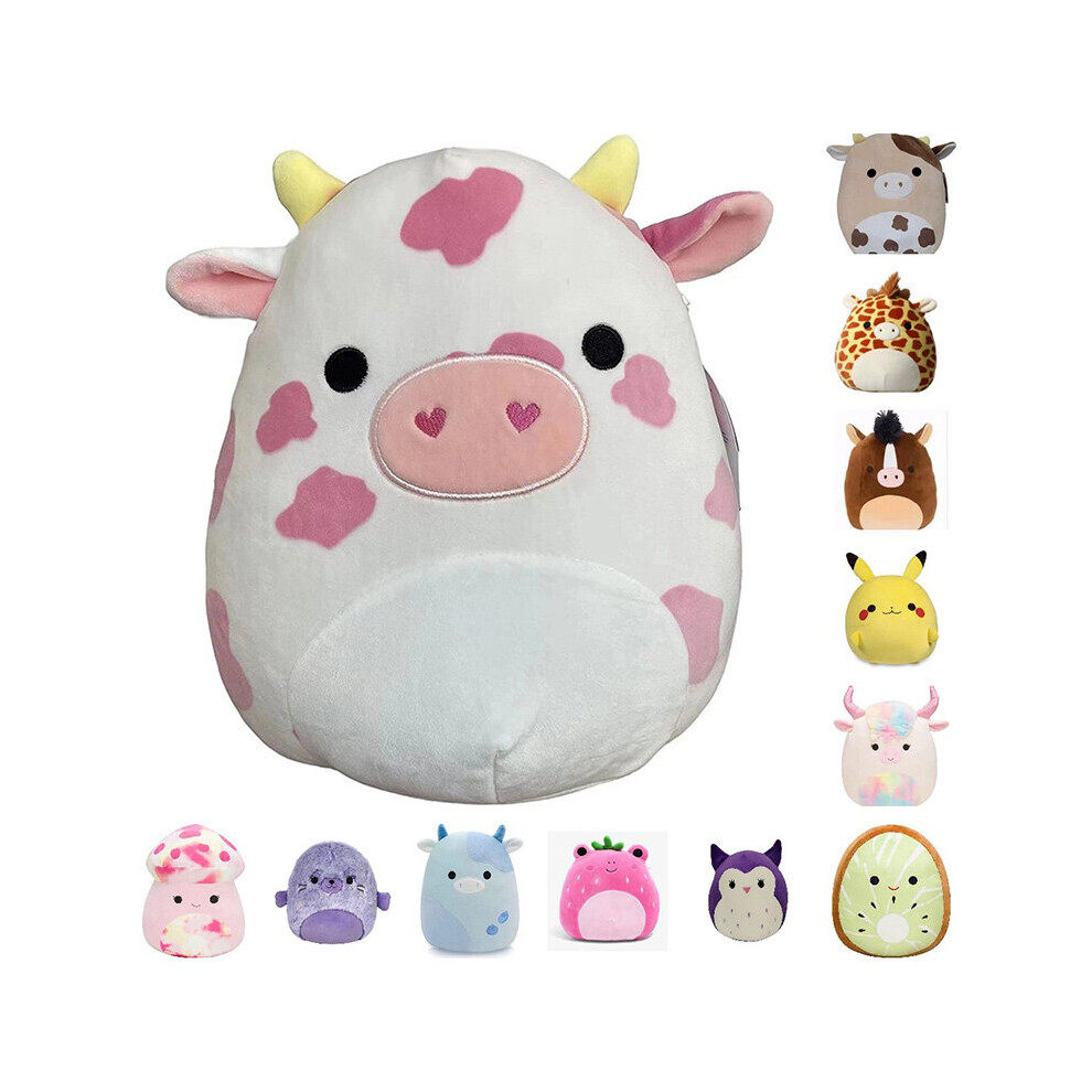 Squishmallow Stuffed Toy Cow Plush Doll Animal Pillow Birthday Gift Home  Decor