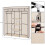 Folding Wardrobe Fabric Closet Clothes Storage Organiser Beige 8