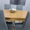 Dining Table and 4 Chairs Oak Grey Leather Dining Set (140x80x75cm) 3
