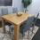 Dining Table and 4 Chairs Oak Grey Leather Dining Set (140x80x75cm) 10