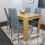 Dining Table and 4 Chairs Oak Grey Leather Dining Set (140x80x75cm) 6