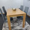 Dining Table and 4 Chairs Oak Grey Leather Dining Set (140x80x75cm) 8