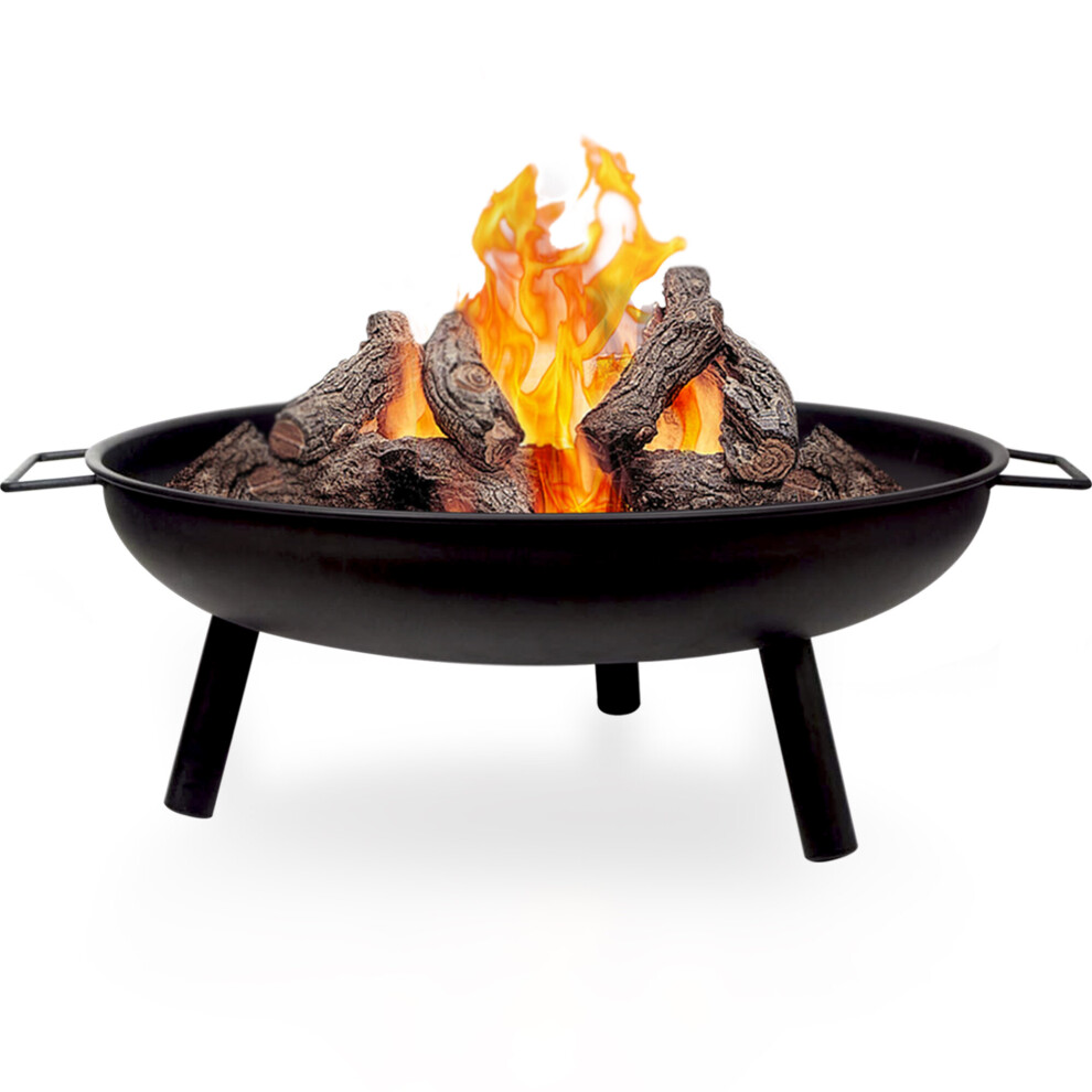 24" Round Fire Pit Folding Patio Garden Bowl Outdoor Camping Heater Log Burner