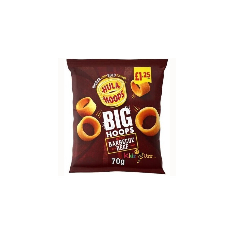 Hula Hoops Big Hoops Iconic Barbecue Beef Flavour 70g X 20