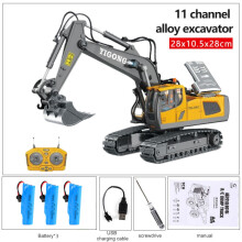 (Yellow Excavator 3B) Children 2.4G Remote Control Excavator RC Model Car Toys Dump Truck Bulldozer Engineering Vehicle Christmas Birthday Gifts