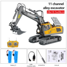 (Yellow Excavator 2B) Children 2.4G Remote Control Excavator RC Model Car Toys Dump Truck Bulldozer Engineering Vehicle Christmas Birthday Gifts