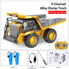 (Yellow Dump Truck 2B) Children 2.4G Remote Control Excavator RC Model Car Toys Dump Truck Bulldozer Engineering Vehicle Christmas Birthday Gifts