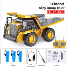 (Yellow Dump Truck 3B) Children 2.4G Remote Control Excavator RC Model Car Toys Dump Truck Bulldozer Engineering Vehicle Christmas Birthday Gifts