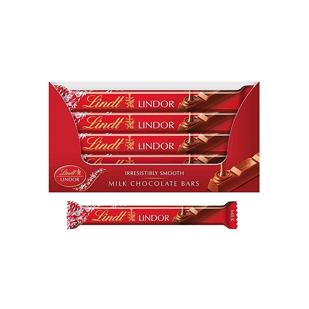 Lindt LINDOR Milk Chocolate Bars 38 g (Pack Of 24)