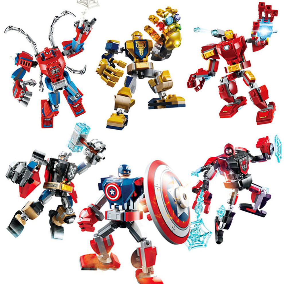 6PCS Marvel Avengers Minifigure Joints Operable Compatible Lego Blocks Building toys