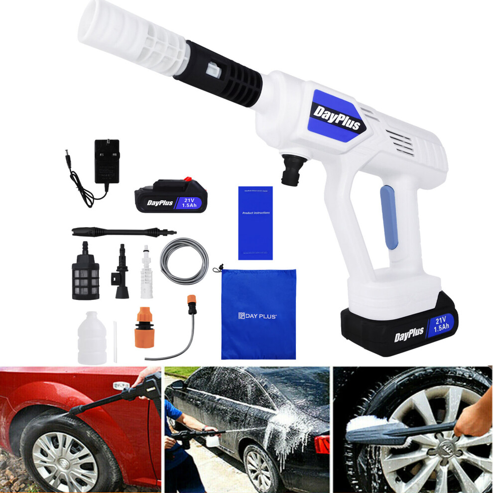 Youseahome (2 Battery) Cordless Jet Wash Pressure Washer For Watering Garden Washing Car