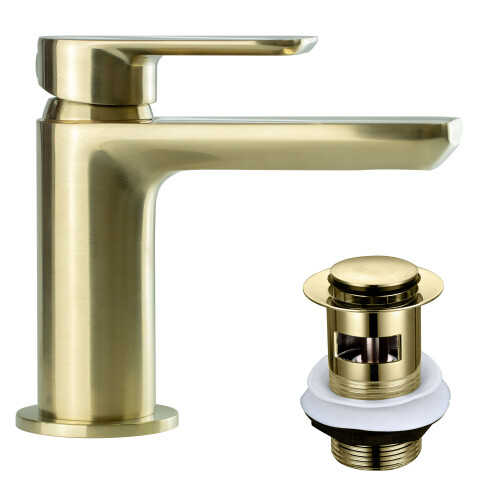 Rona Brushed Brass Tap & Waste
