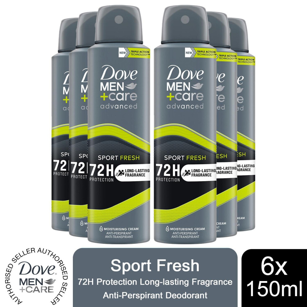 (Buy 6 - Sport Fresh) Dove Men+Care Advanced Antiperspirant Deodorant