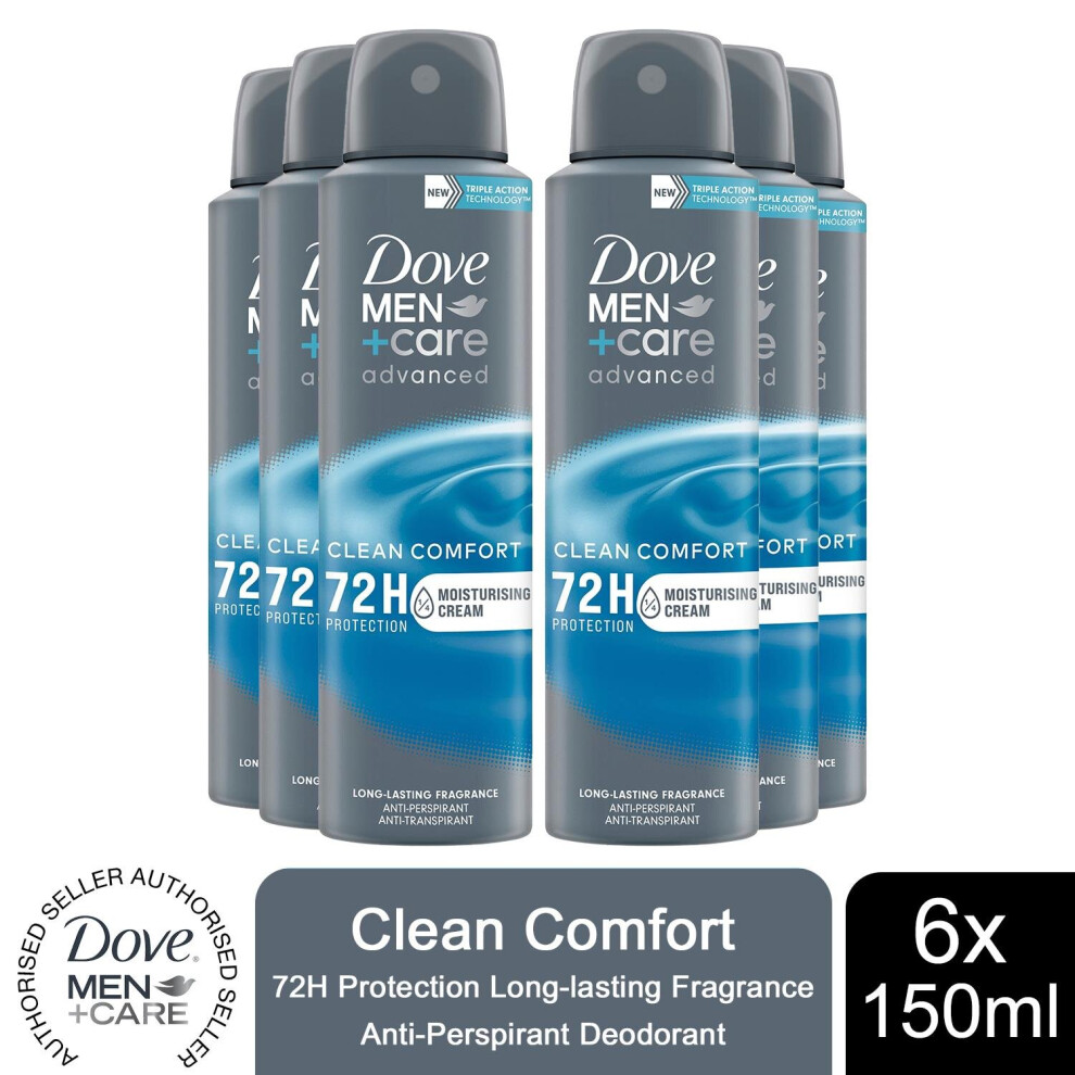 (Buy 6 - Clean Comfort) Dove Men+Care Advanced Antiperspirant Deodorant