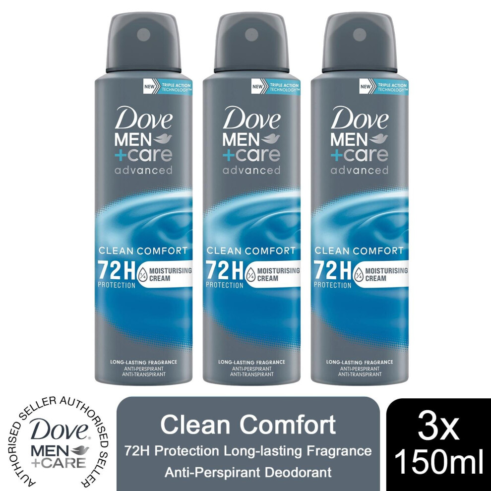 Dove (Buy 3 - Clean Comfort) Men+Care Advanced Antiperspirant Deodorant
