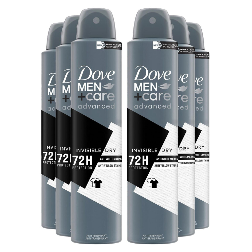 Dove (Buy 6 - Invisible Dry) Anti-Perspirant Men+Care Advanced Deo, 200Ml