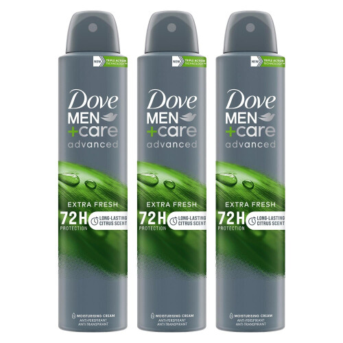 (Buy 3 - Extra Fresh) Dove Anti-Perspirant Men+Care Advanced Deo, 200ml