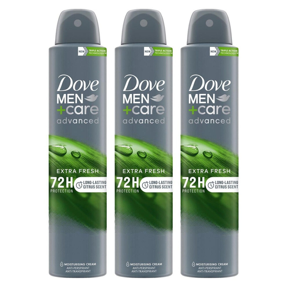Dove (Buy 3 - Extra Fresh) Anti-Perspirant Men+Care Advanced Deo, 200Ml