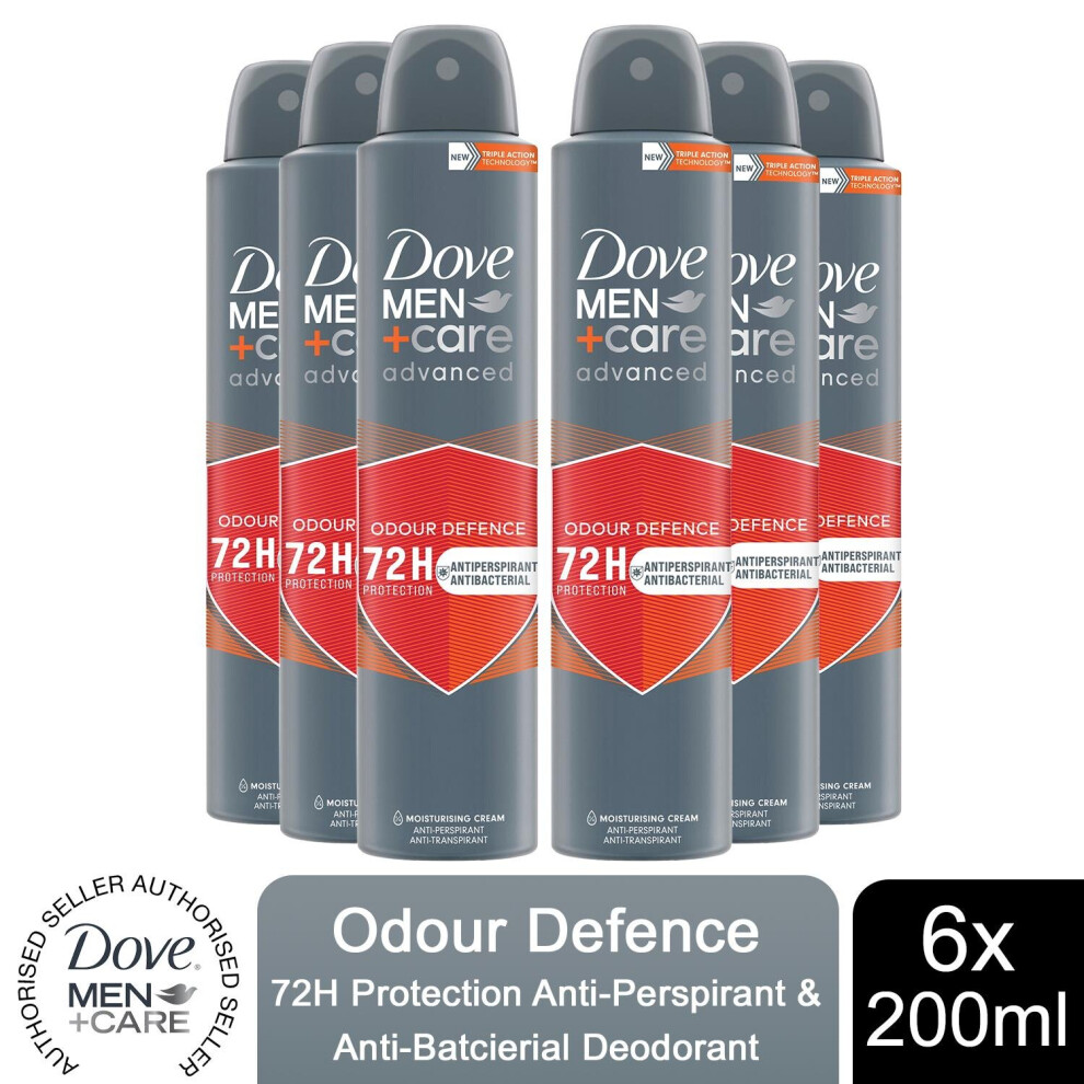 (Buy 6 - Odour Defence) Dove Anti-Perspirant Men+Care Advanced Deo, 200ml